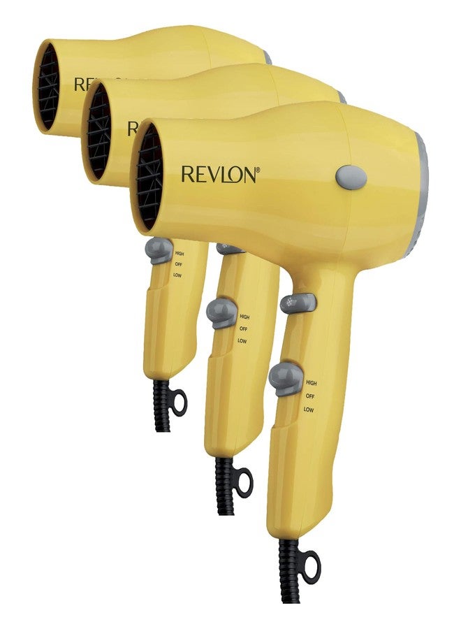 REVLON Compact Hair Dryer | 1875W Lightweight Design, Perfect for Travel, (Yellow), Plastic - Image 1