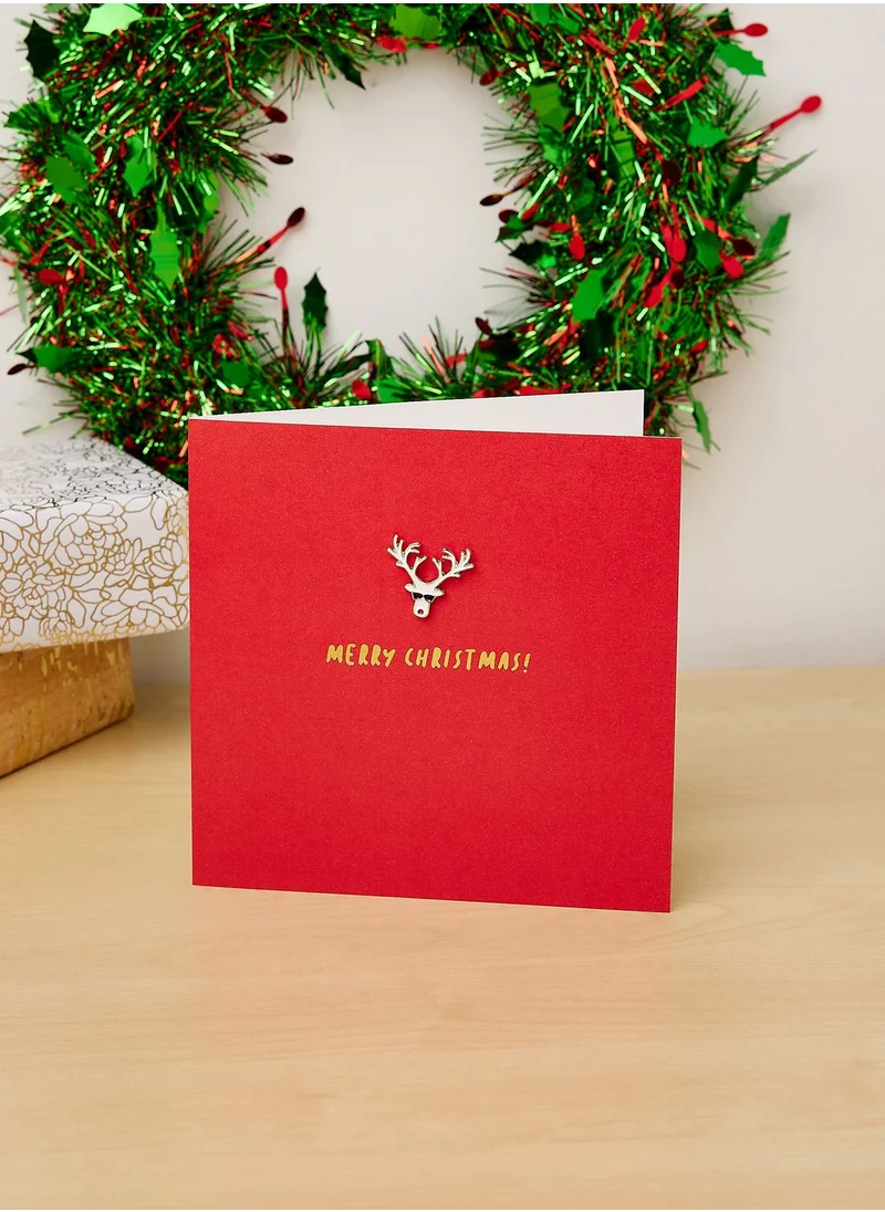 Pinata Xmas Reindeer With Pin Greeting Card