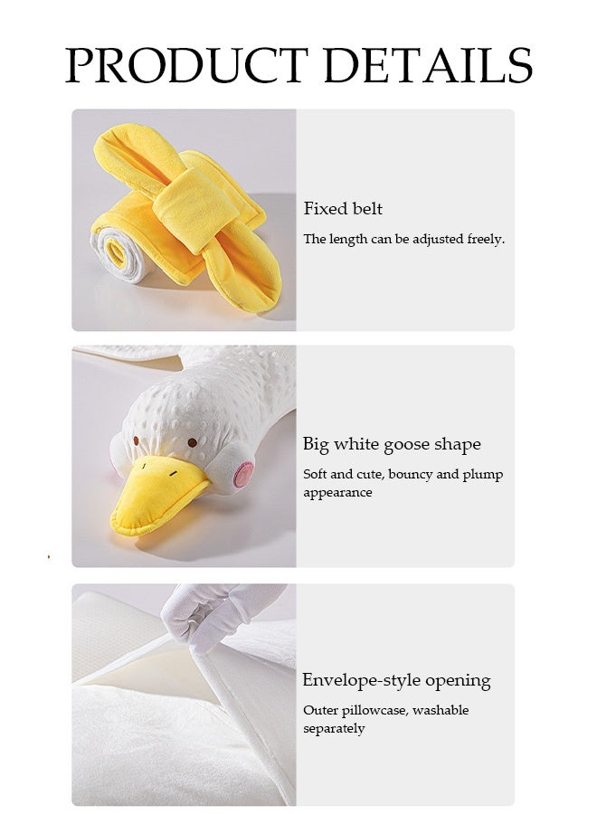 DUNISO Nursery Pillow, Soft Baby Exhaust Pillow, Newborn Comfort Doll, Suitable For Toddlers, Breathable Baby Sleeping Pillow, Relieve Flatulence, Prone Sleeping, Big White Goose Shape - Image 3
