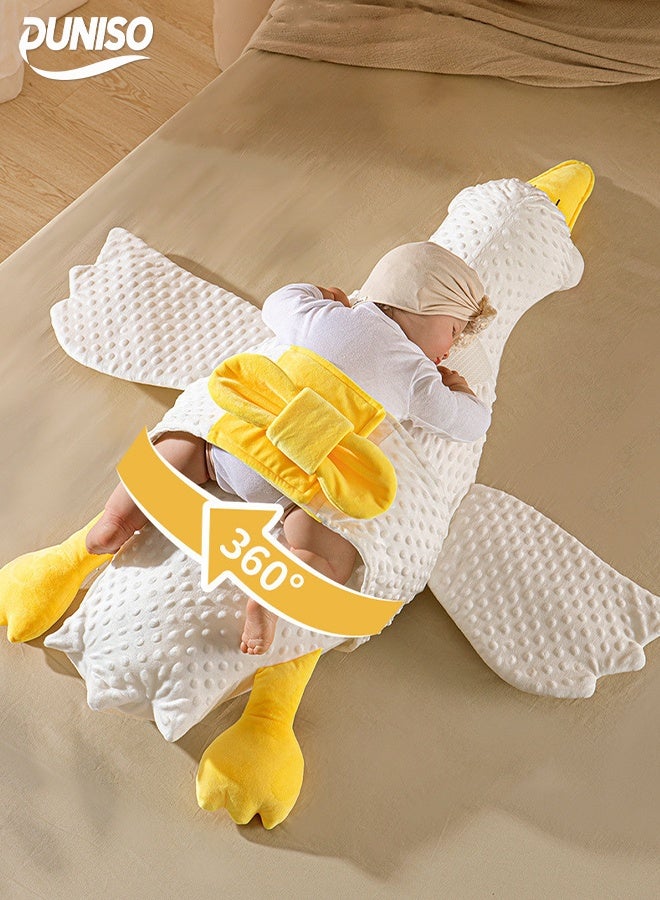 DUNISO Nursery Pillow, Soft Baby Exhaust Pillow, Newborn Comfort Doll, Suitable For Toddlers, Breathable Baby Sleeping Pillow, Relieve Flatulence, Prone Sleeping, Big White Goose Shape - Image 1