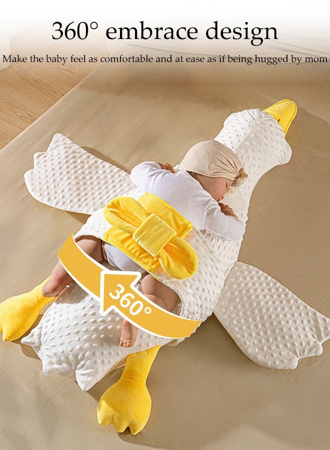 DUNISO Nursery Pillow, Soft Baby Exhaust Pillow, Newborn Comfort Doll, Suitable For Toddlers, Breathable Baby Sleeping Pillow, Relieve Flatulence, Prone Sleeping, Big White Goose Shape - Image 5