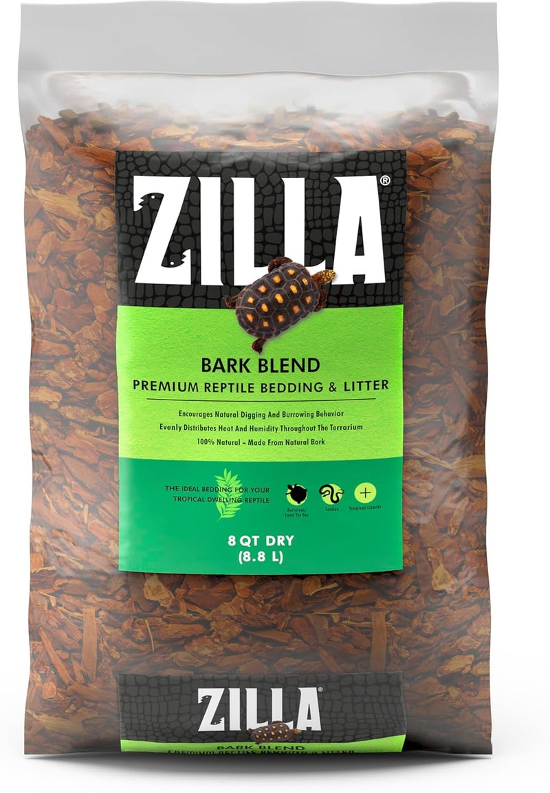 Zilla Reptile Terrarium Bedding Substrate Bark Blend, 8 Quart - Image 1