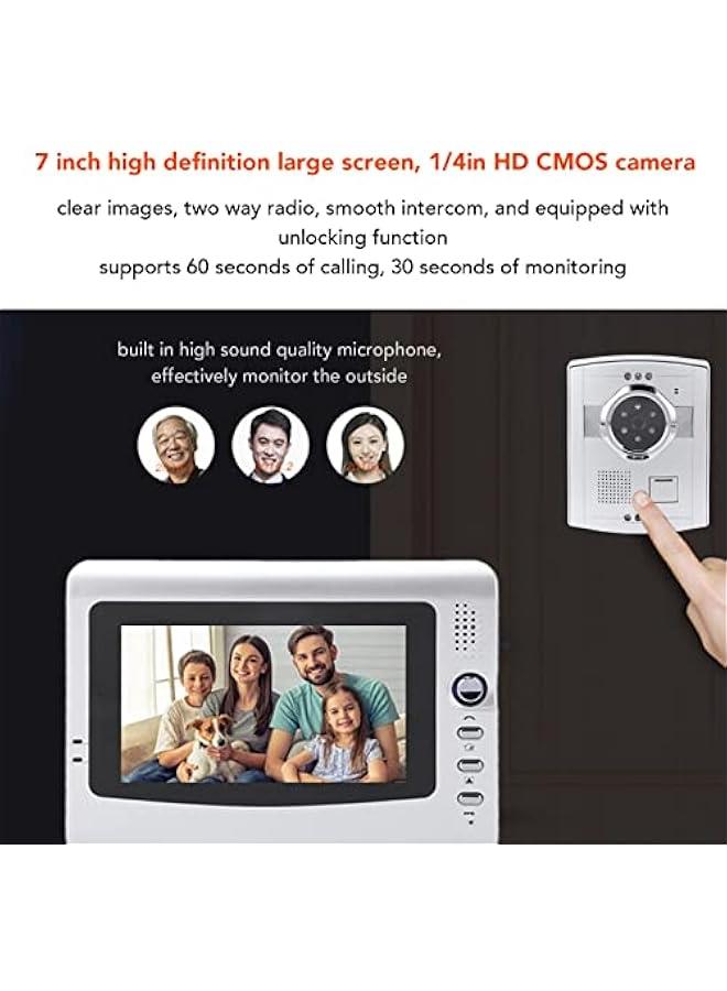 7in Home Video Doorbell Night High Resolution Wired Door Intercom, Clear Images, Two Way Intercom for Offices Villa - Image 3