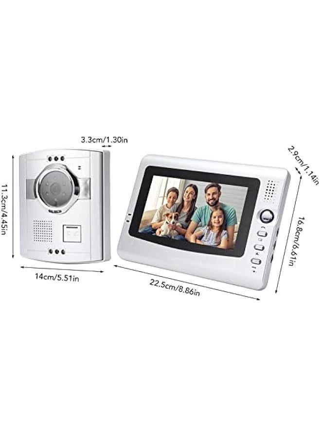 7in Home Video Doorbell Night High Resolution Wired Door Intercom, Clear Images, Two Way Intercom for Offices Villa - Image 5