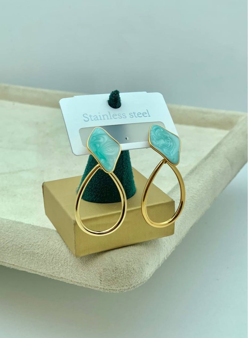 Triangle-shaped earrings, pure 316 stainless steel, suitable for daily outings - stainless steel accessories - earrings - luxury accessories-Women's accessory 