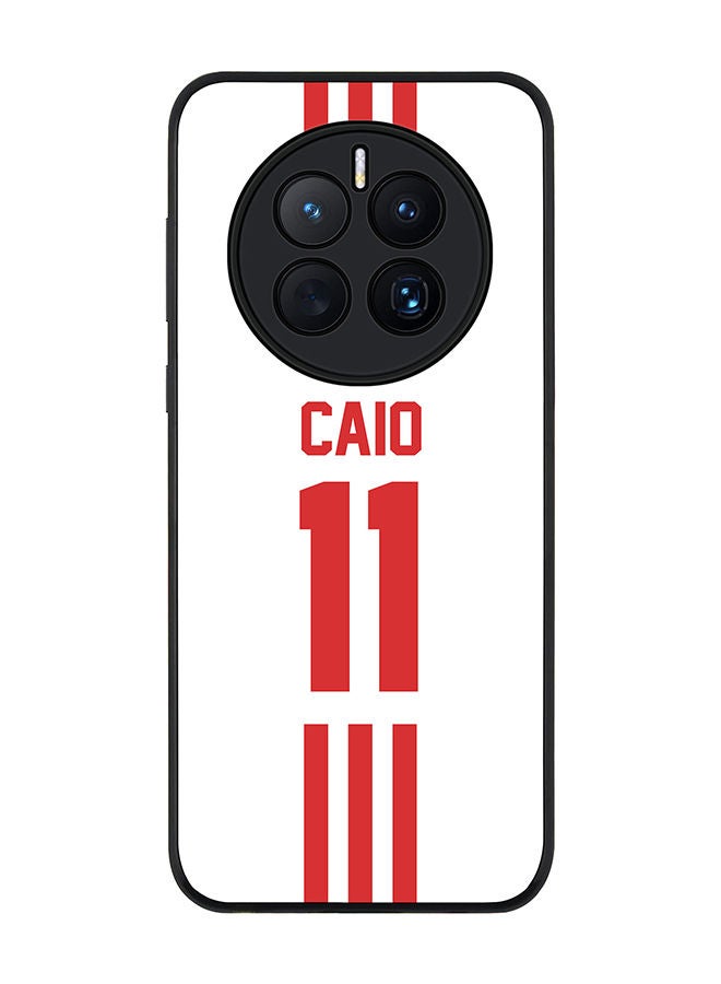 Stylizedd Rugged Black edge case for Huawei Mate 50 Slim fit Soft Case Flexible Rubber Edges Anti Drop TPU Gel Thin Cover - Football Team - UAE Player Name - Caio - Image 1