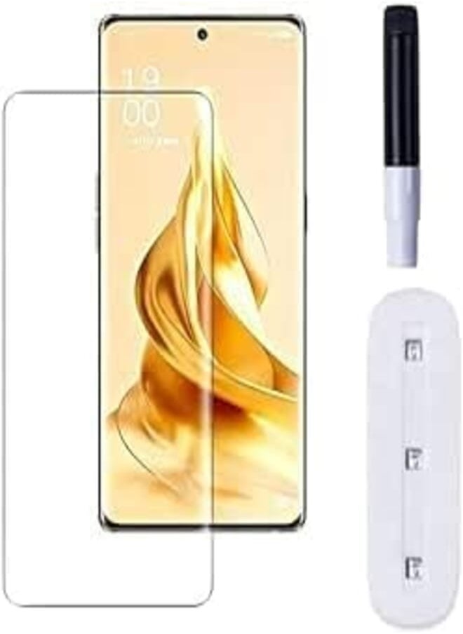 Full Glass Screen Protector For ViVo V27 UV Tempered Glass Full Glue Cover Screen Protector For ViVo V27 Fingerprint Unlock Screen Glass Film… 
