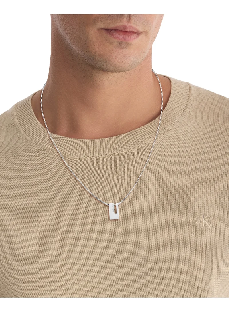 كالفن كلاين Calvin Klein Men's Silver Pendant Necklaces - 35100019