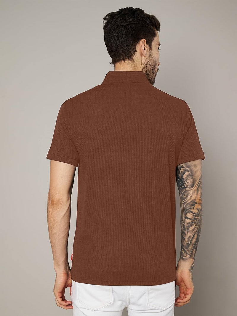 LEOTUDE Men's Matty Polo Zipper Collor Neck Regular Fit Solid Half Sleeve Multicolour Combo Tshirts (P702_Black_P_Multi_3XL) - Image 3
