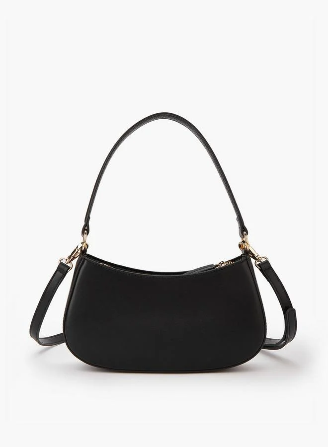 بابريكا Solid Shoulder Bag with Detachable Strap and Zip Closure