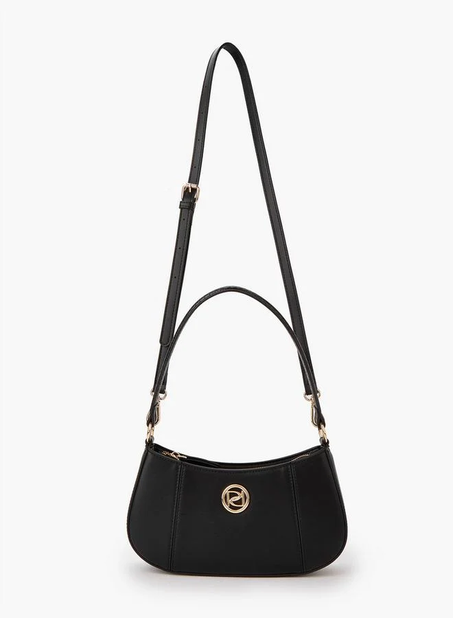 بابريكا Solid Shoulder Bag with Detachable Strap and Zip Closure