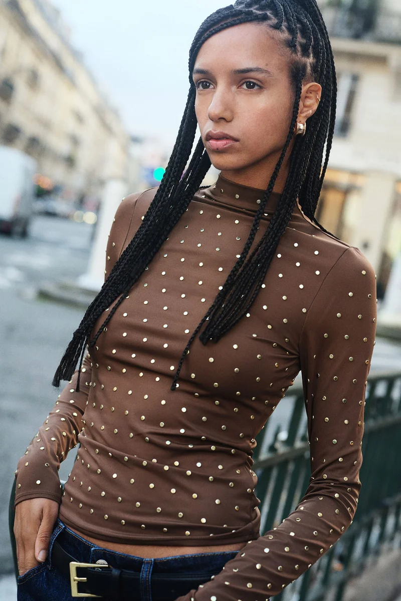 H&M Studded turtleneck top