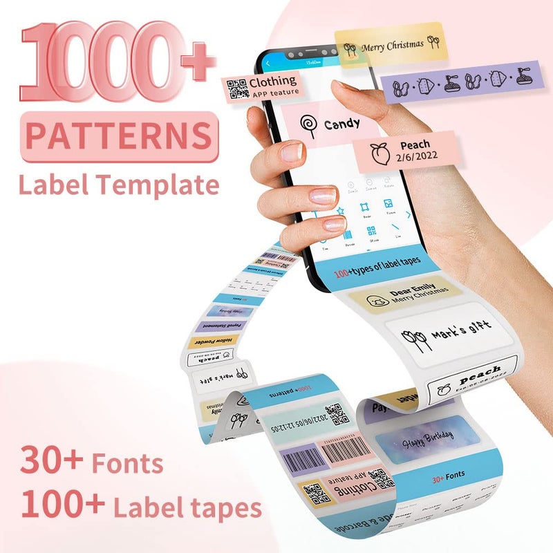 Phomemo Label Maker Machine, D30 Portable Handheld Bluetooth Mini Label Printer, Multiple Templates Smartphone Thermal Small Label Maker for Kids School Items, Classroom Teacher Supplies, Easy to Use - Image 5