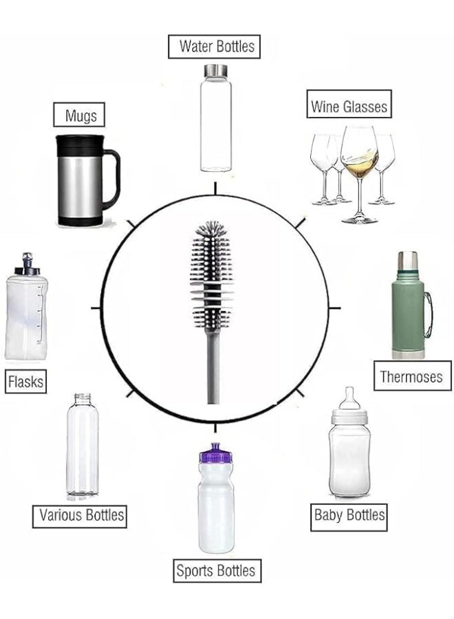 Long Handle Silicone Cleaning Brush for Water Bottles, Vases, Containers and Glass - Image 3