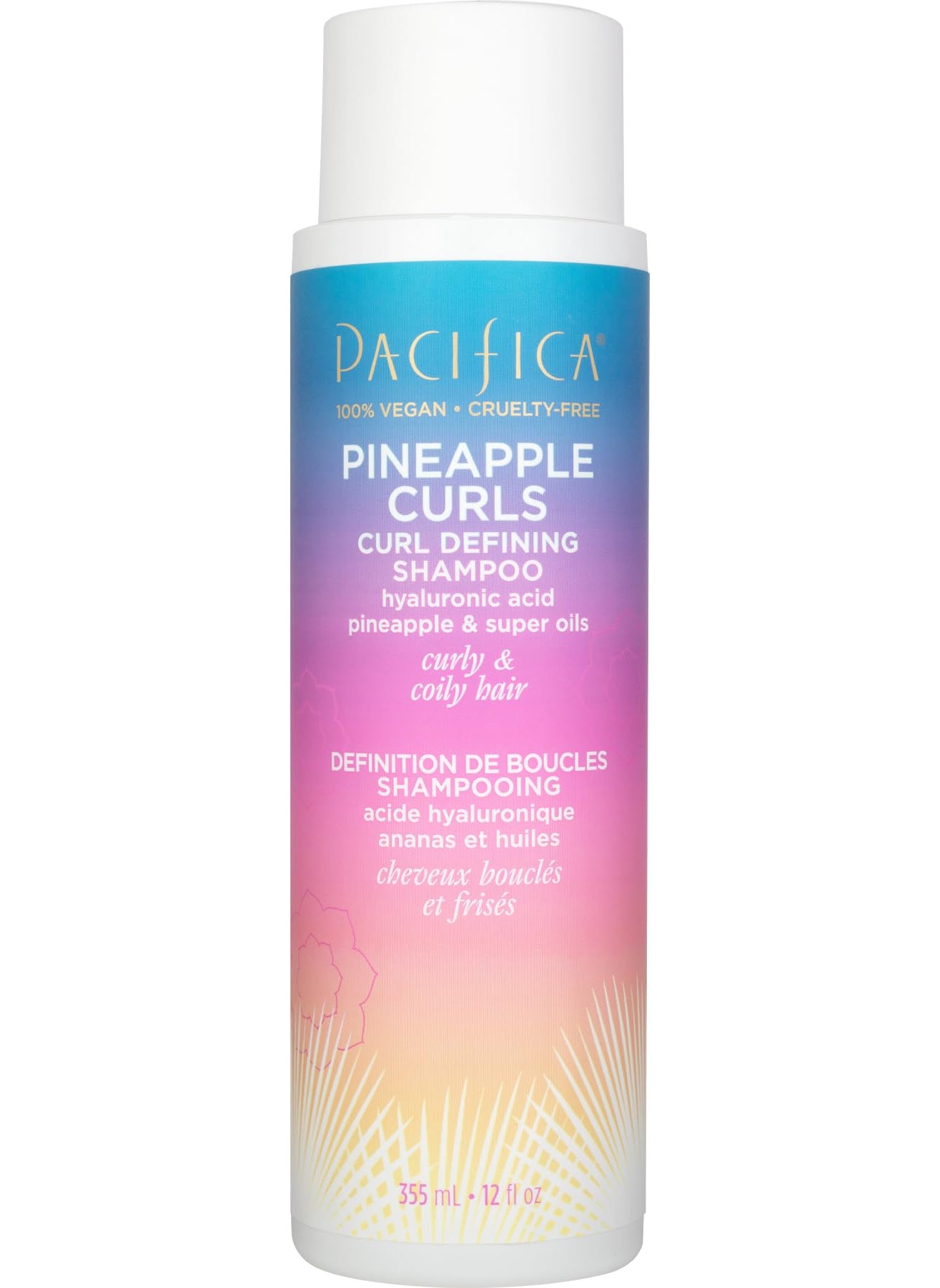 Pacifica Pacifica Beauty 12.0 Fl Oz Pineapple Curls Curl Enhancing Shampoo - Hydrating & Frizz Control with Argan Oil & Hyaluronic Acid, Vegan + Cruelty Free 