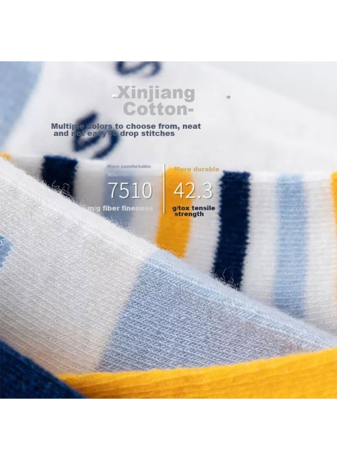 Cotton Thirteen Mianshisan Children's Socks For Boys, 100% Pure Cotton, Cute Cartoon Design, Mid-calf Socks For Older Boys, Spring And Autumn Season - Image 4