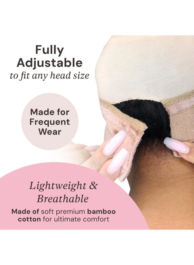 MILANO COLLECTION Ultimate Comfort GripCap, All-In-One Under Wig Cap for Women, Comfort Anti Slip Wig Band With Adjustable Closure, Nude, 1 Pack - Image 3