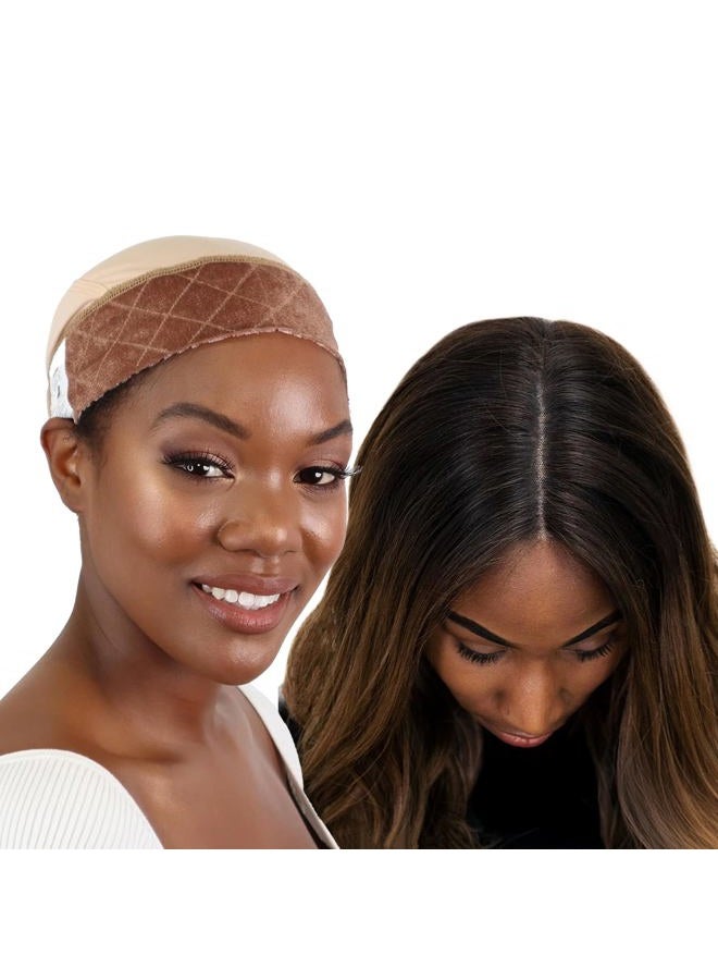 MILANO COLLECTION Ultimate Comfort GripCap, All-In-One Under Wig Cap for Women, Comfort Anti Slip Wig Band With Adjustable Closure, Nude, 1 Pack - Image 1