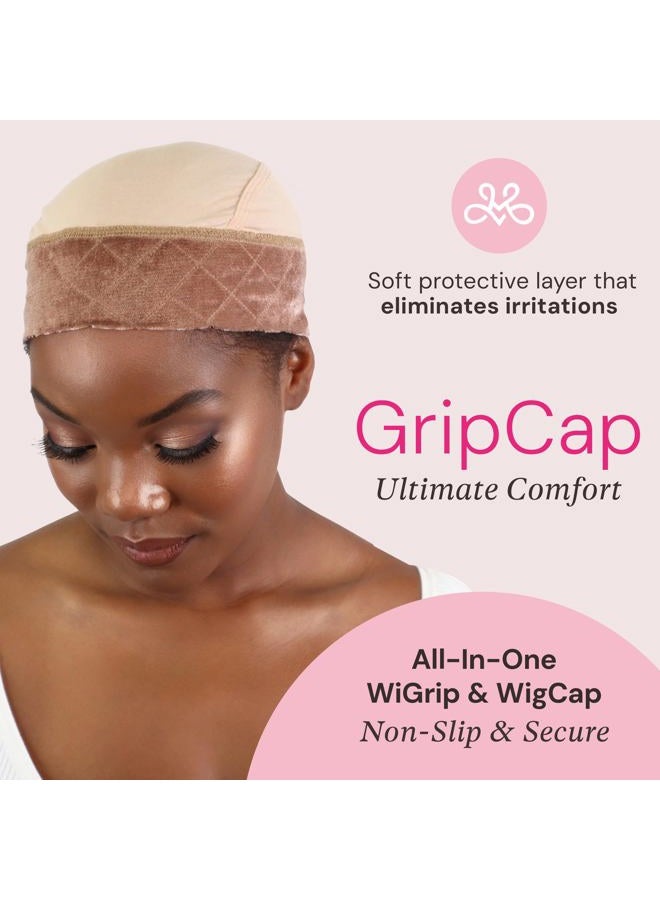MILANO COLLECTION Ultimate Comfort GripCap, All-In-One Under Wig Cap for Women, Comfort Anti Slip Wig Band With Adjustable Closure, Nude, 1 Pack - Image 2