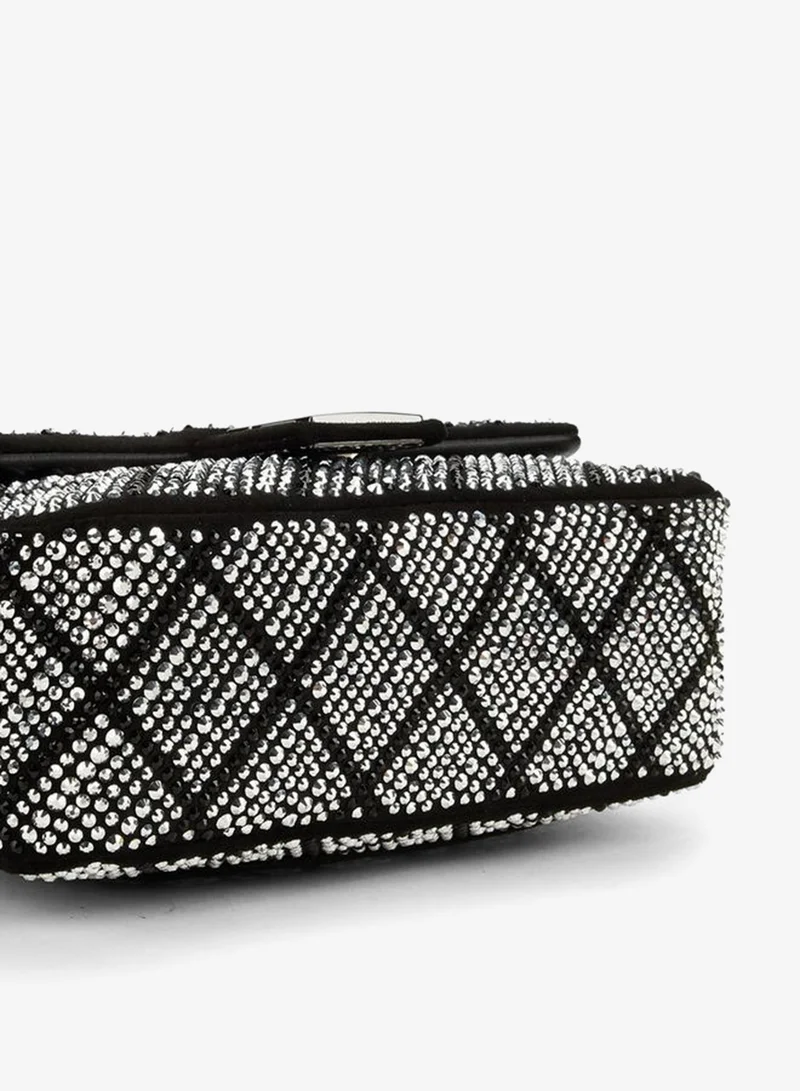 Celeste BLACK Embellished Crossbody Bag with Chain Strap for Women | Best Price UAE