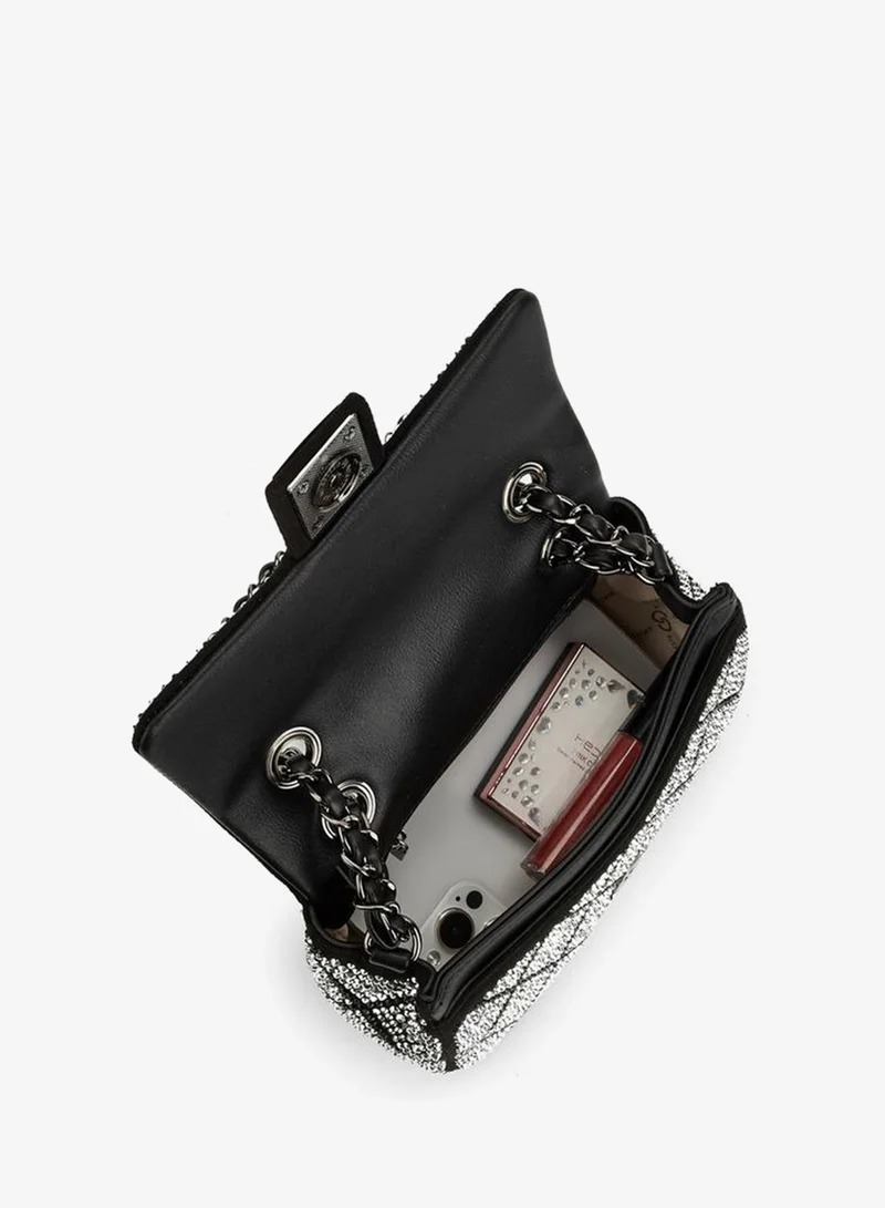 Celeste BLACK Embellished Crossbody Bag with Chain Strap for Women | Best Price UAE