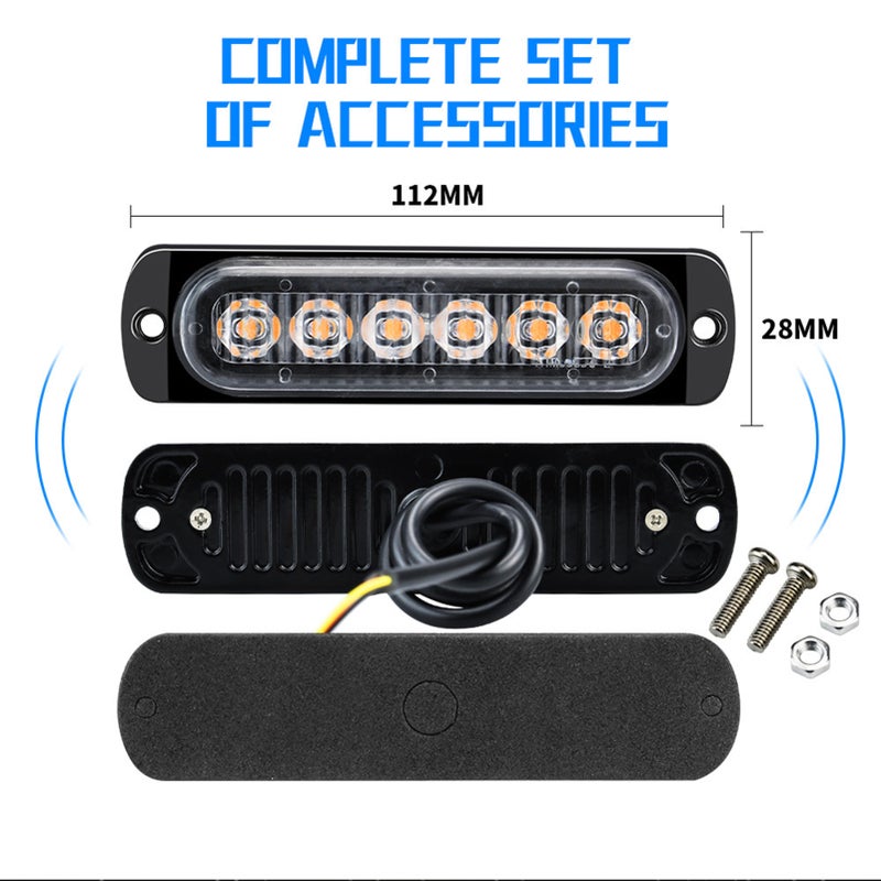 2Pcs 12-24V LED Strobe Warning Lights Warning Emergency Flashing Lights Caution Light Bar for Car Truck Van ATV SUV Yacht Vehicle - Image 2