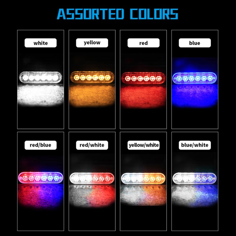 2Pcs 12-24V LED Strobe Warning Lights Warning Emergency Flashing Lights Caution Light Bar for Car Truck Van ATV SUV Yacht Vehicle - Image 4
