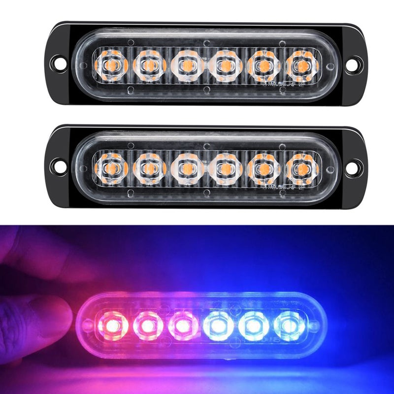 2Pcs 12-24V LED Strobe Warning Lights Warning Emergency Flashing Lights Caution Light Bar for Car Truck Van ATV SUV Yacht Vehicle - Image 1