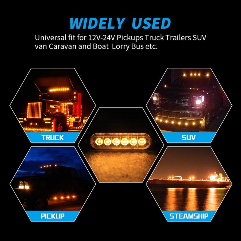 2Pcs 12-24V LED Strobe Warning Lights Warning Emergency Flashing Lights Caution Light Bar for Car Truck Van ATV SUV Yacht Vehicle - Image 3