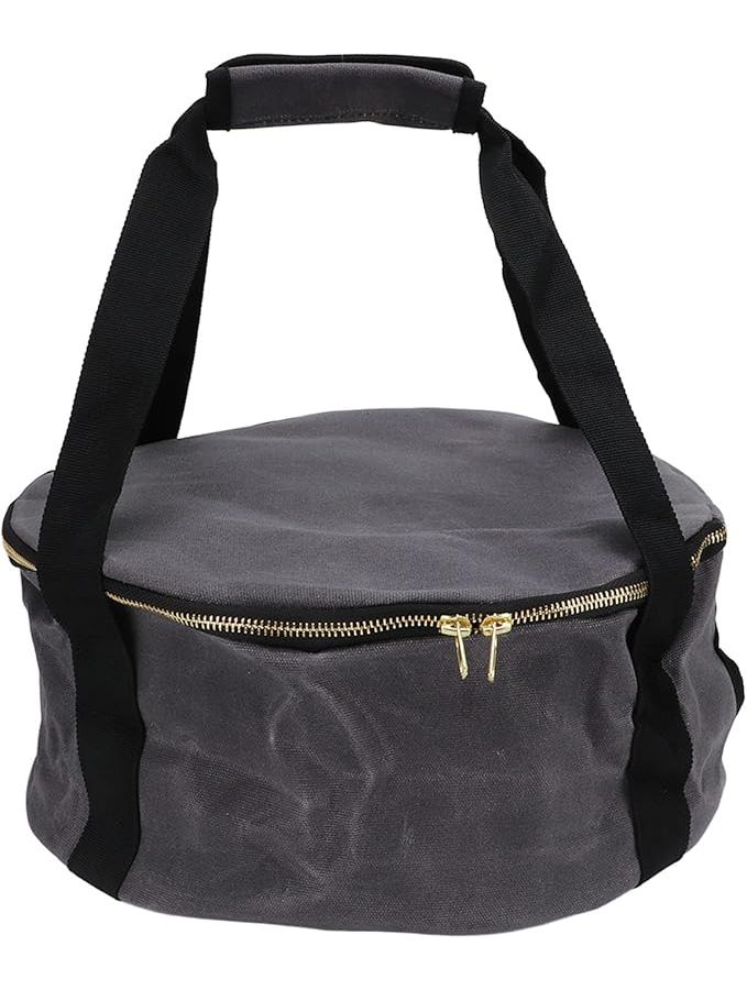 Camping Cookware Organizer Storage Bag Frying Pan Holder Canvas Dark Grey - Image 1