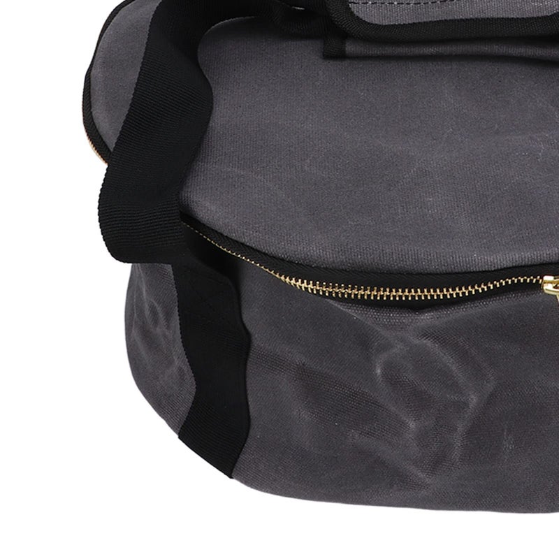 Camping Cookware Organizer Storage Bag Frying Pan Holder Canvas Dark Grey - Image 3