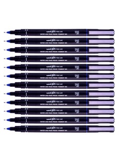 Uni Pin 12-Piece Fineline Pen 0.4mm Tip Blue Ink  - Image 1