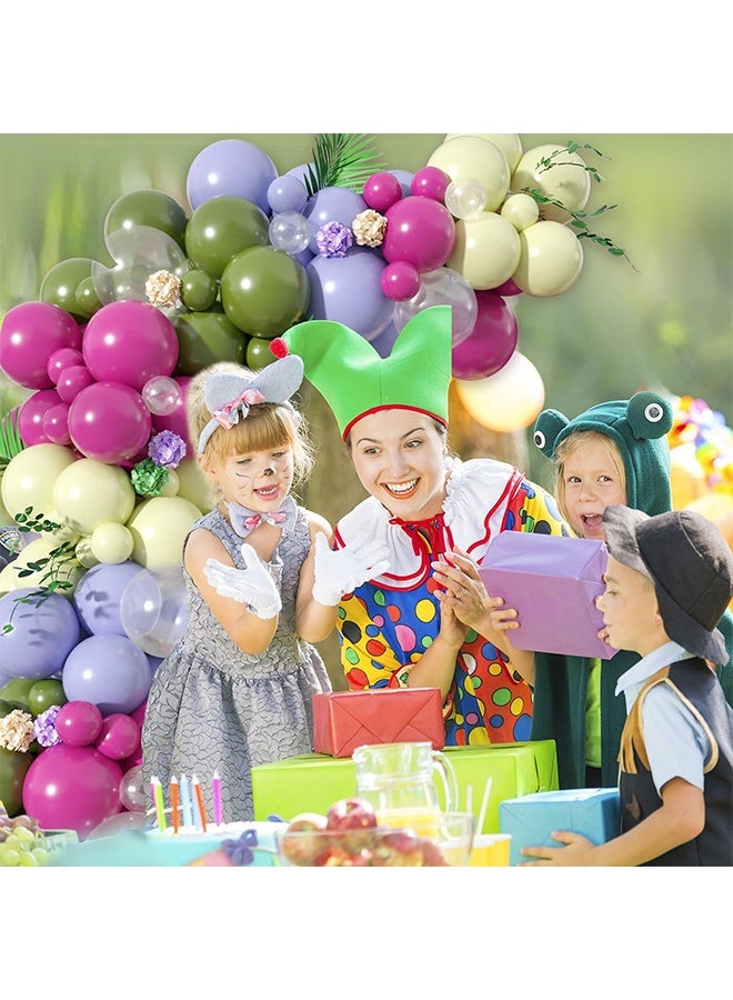 Peachjoy Paready Green Pink Balloons Garland Arch Kit, 125Pcs Retro Peach Pink Green Balloons Arch, Macaron Purple Yellow Balloon for Flower Theme Wedding Bridal Shower Birthday Baby Shower Party Decoration - Image 4