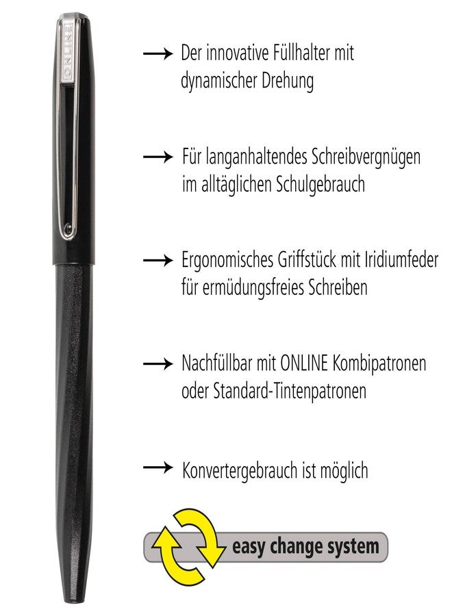 Online fountain pen Slope Black Medium Nib 26116 - Image 2