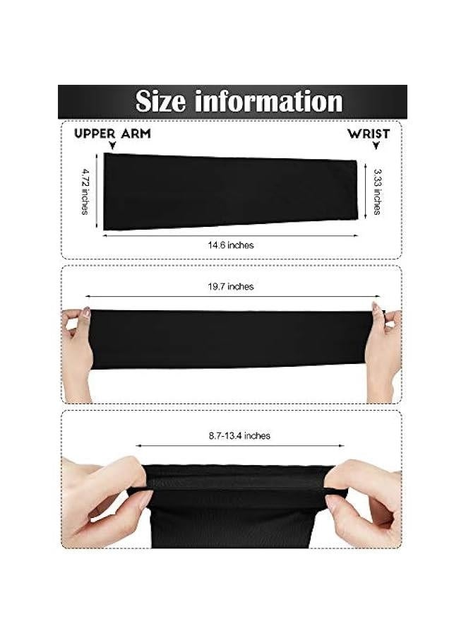 9 Pairs UV Protection Sleeves Cooling Sleeves Long Arm Covers Arm Sleeves for Men and Women - Image 2