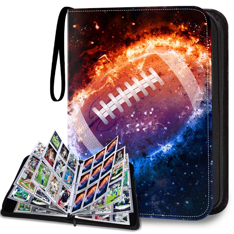 HESPLUS 900 Pockets Football Card Binder Football Trading Cards Display Case with Football Card Sleeves Card Holder Protectors Set for Football Cards Sports Cards Game Cards Collector Album - Image 2