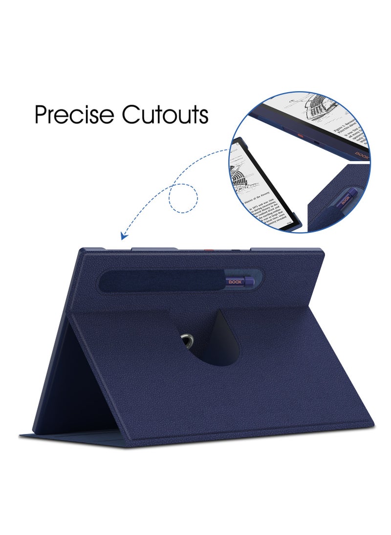 My Choice - Book Folio Case for Boox Note Air 2/Air 2 Plus Tablet 10.3" (2021 Released),Lightweight Smart Case with Pencil Holder- Navy Blue - Image 1