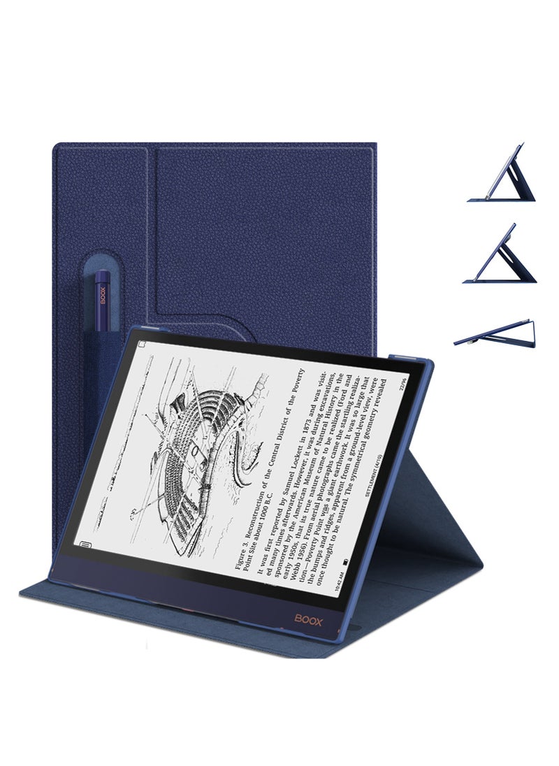 My Choice - Book Folio Case for Boox Note Air 2/Air 2 Plus Tablet 10.3" (2021 Released),Lightweight Smart Case with Pencil Holder- Navy Blue - Image 1