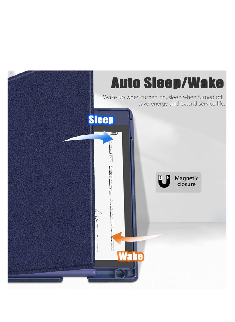 My Choice - Book Folio Case for Boox Note Air 2/Air 2 Plus Tablet 10.3" (2021 Released),Lightweight Smart Case with Pencil Holder- Navy Blue - Image 1