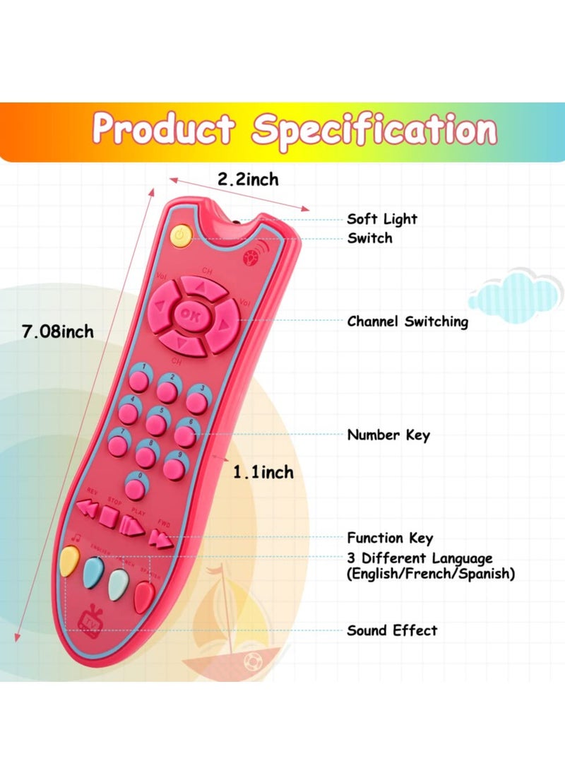 SYOSI TV Remote Control Toy Early Education Toy for 6 Months Toddlers Kids Provides Musical Play of Light and Sound for Numbers Learning Come with 3 Language Models - Image 5