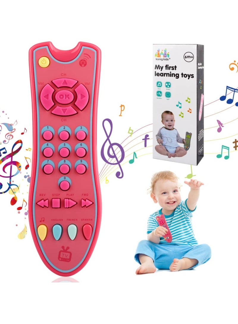 SYOSI TV Remote Control Toy Early Education Toy for 6 Months Toddlers Kids Provides Musical Play of Light and Sound for Numbers Learning Come with 3 Language Models - Image 1