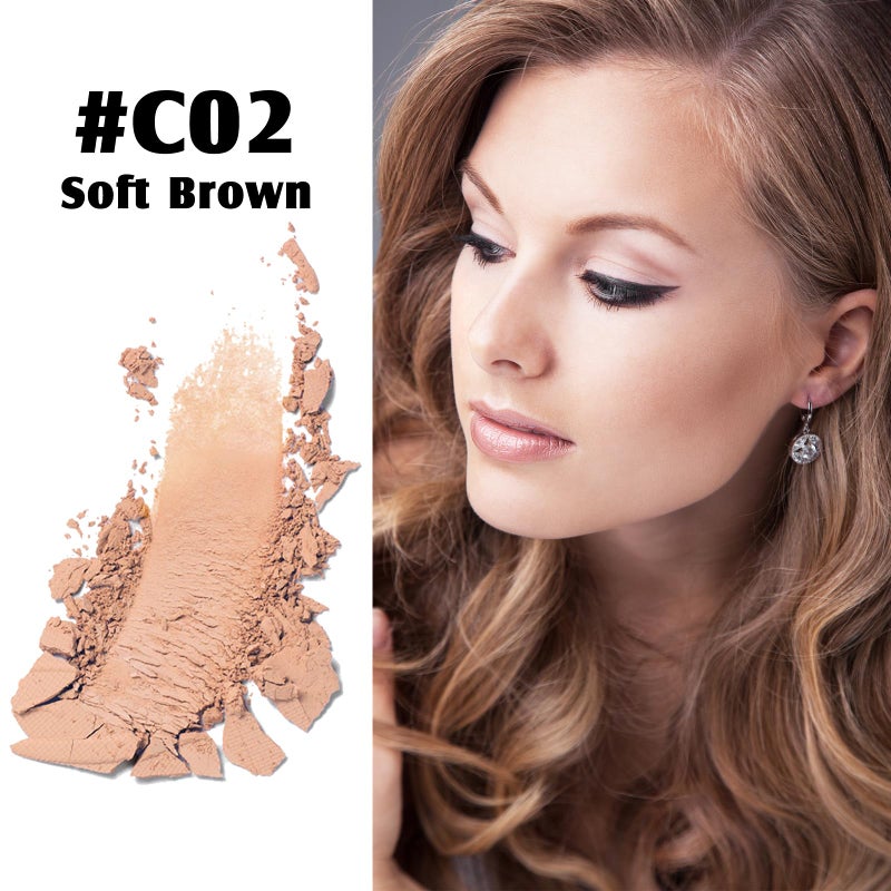 LSxia Cream Contour Powder Palette Kit with Brush & Mirror, Matte Bronzer Cool Toned Contour Powder Palette for Face Sculpting Makeup (#C02 Soft Brown) - Image 3