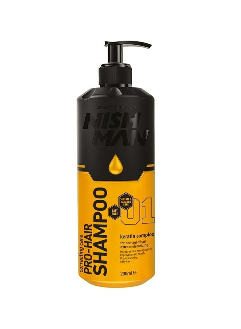 Nishman Pro Hair Sulphate Paraben Free Shampoo 200ml Conditioner 200ml For Normal to Damaged Colored Chemical Treated Weekend Hair - Image 2