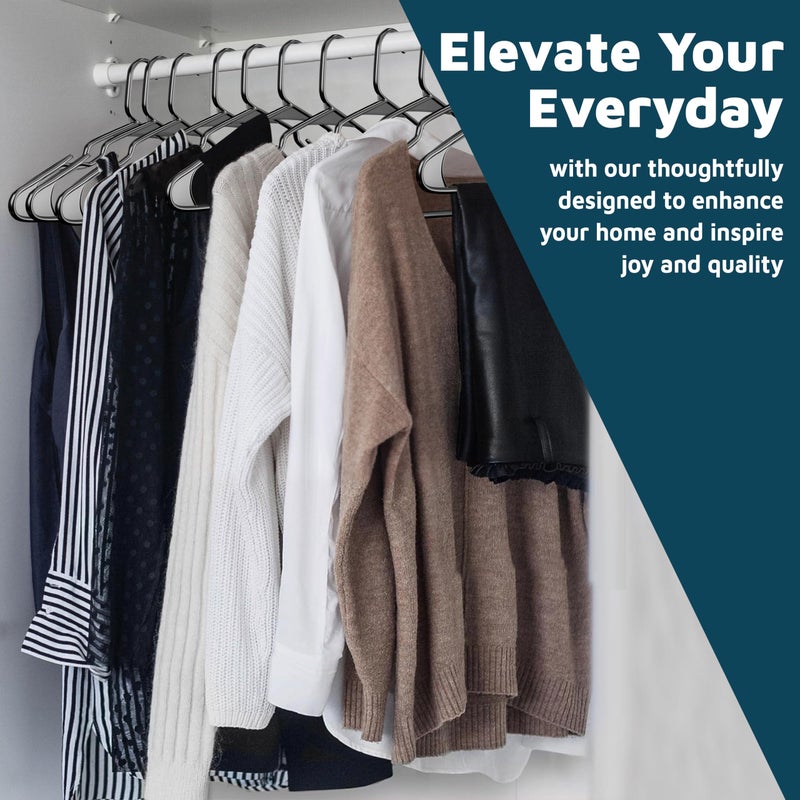 Lifemaster Plastic Clothes Hanger Set - 120 Pieces Versatile, Lightweight, Space-Saving, Non-Slip, Slim Designed, Dry and Wet Clothes Hanger Set - Black - Image 3