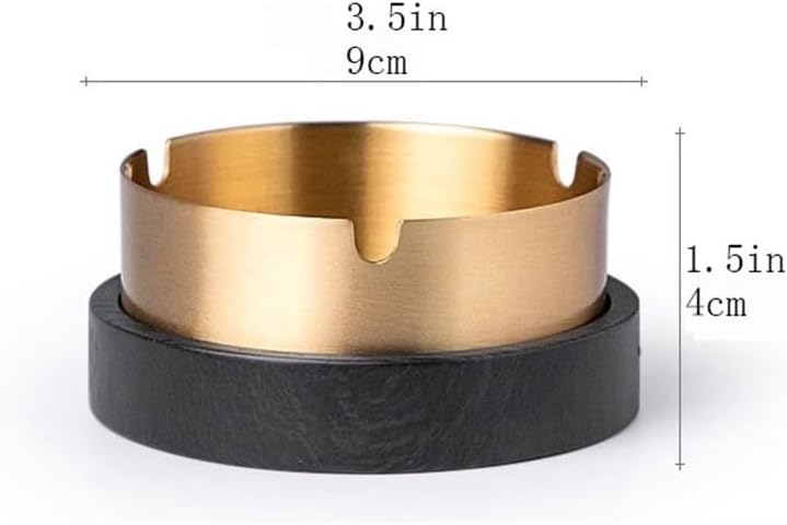 Ash Holder Brass Ashtray Portable with Lid Bottom Bracket Ink Slab Stone for Home Office Garden - Image 2