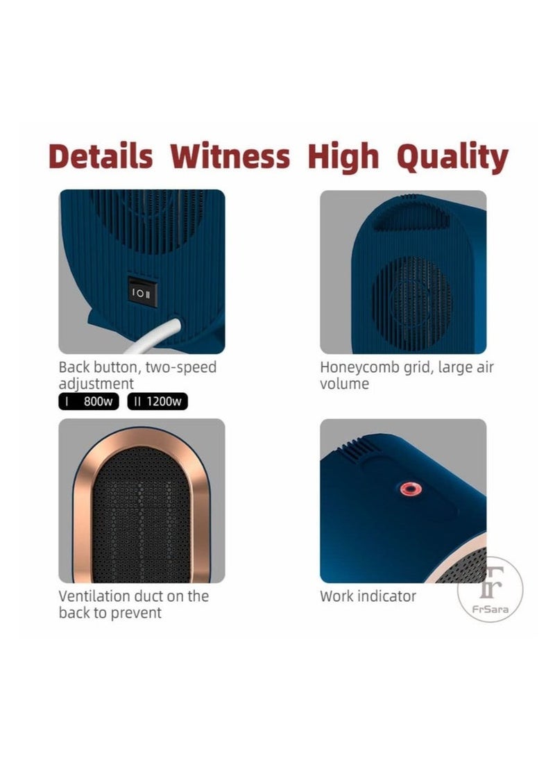 Arabest Space Heater, Indoor Space Heater 1200w Dual Speed Adjustment, Ceramic Heating Anti-dumping And Anti-overheating, Safe And Environmentally Friendly - Image 5