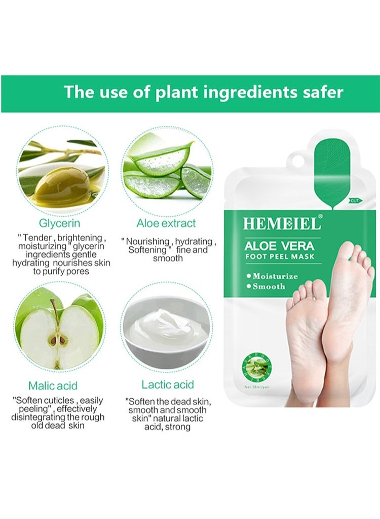 قناع تقشير القدمين للعناية بالقدمين (زوج واحد) - قناع تقشير القدمين مع أحماض ألفا هيدروكسي، وجينكو بيلوبا، وفيتامين هـ، يزيل الجلد الميت، ويصلح تشققات الكعبين، وينعم الجلد المتصلب، ويرطب القدمين الجافتين والخشنتين. - Image 2