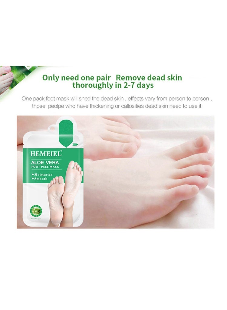 قناع تقشير القدمين للعناية بالقدمين (زوج واحد) - قناع تقشير القدمين مع أحماض ألفا هيدروكسي، وجينكو بيلوبا، وفيتامين هـ، يزيل الجلد الميت، ويصلح تشققات الكعبين، وينعم الجلد المتصلب، ويرطب القدمين الجافتين والخشنتين. - Image 3