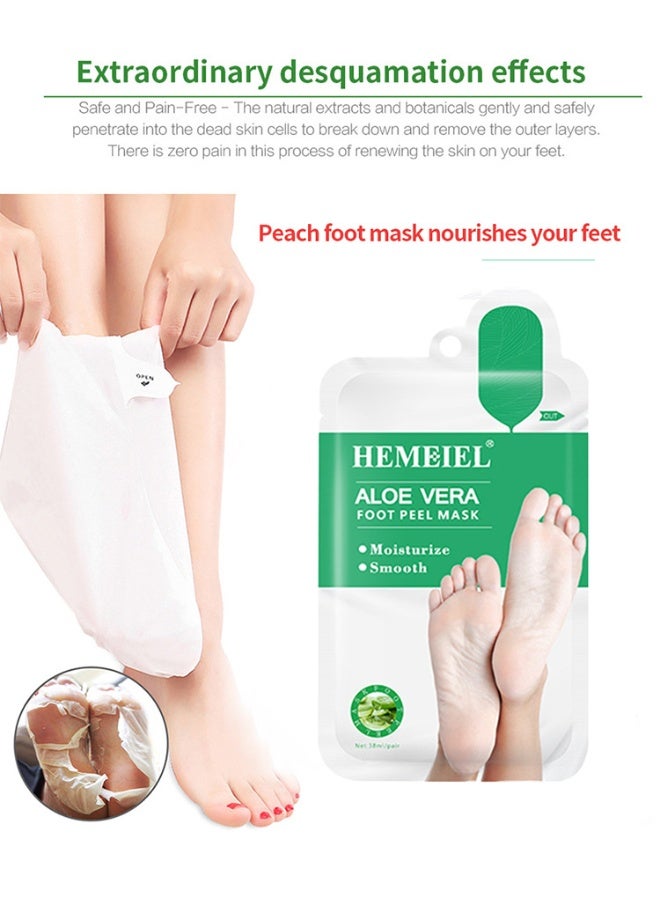 قناع تقشير القدمين للعناية بالقدمين (زوج واحد) - قناع تقشير القدمين مع أحماض ألفا هيدروكسي، وجينكو بيلوبا، وفيتامين هـ، يزيل الجلد الميت، ويصلح تشققات الكعبين، وينعم الجلد المتصلب، ويرطب القدمين الجافتين والخشنتين. - Image 4