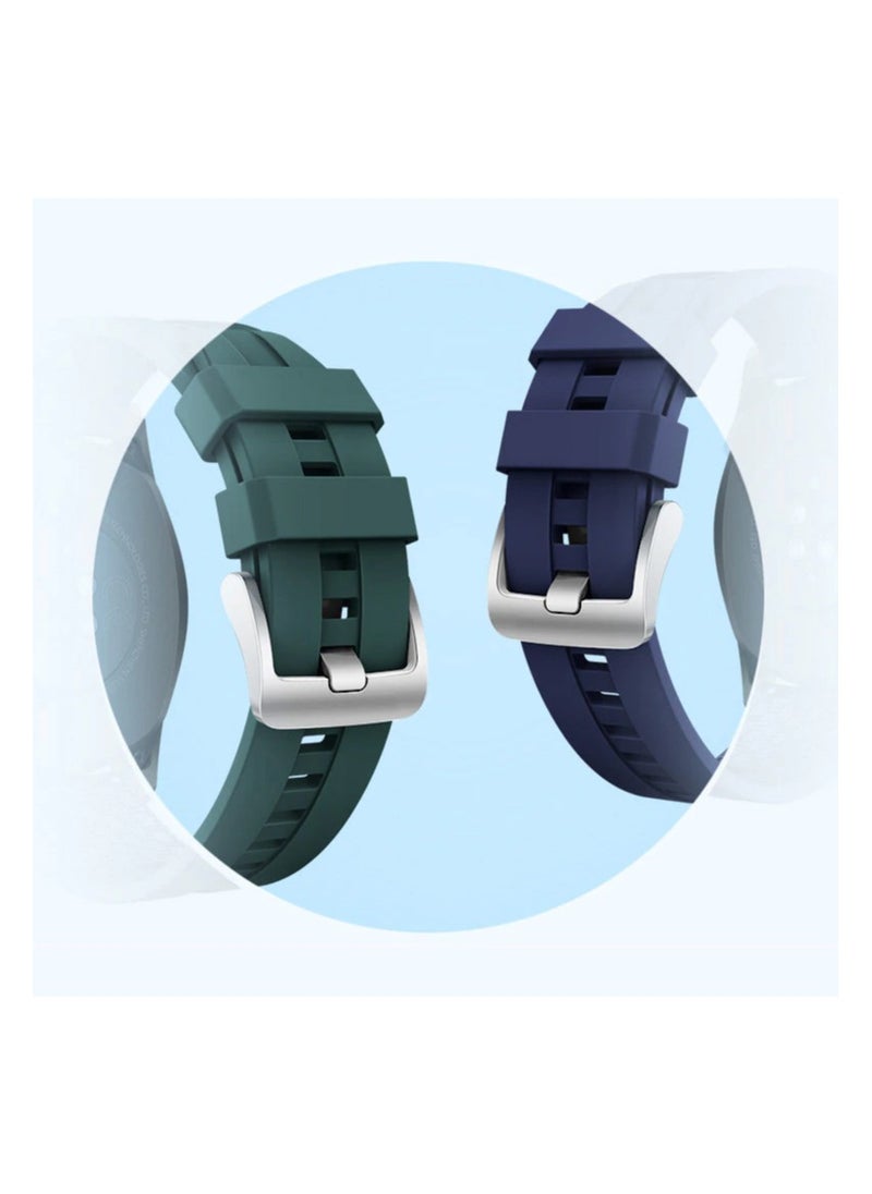 HEXABEX Silicone Strap 22MM Band Compatible with Huawei Watch GT 4 46mm/ GT 3/ GT2 46MM/ Huawei Watch 4 pro 48mm/ Samsung Galaxy Watch 3 45mm,Gear S3 Classic/S3 Frontier Green  - Image 3